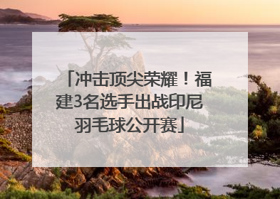 冲击顶尖荣耀！福建3名选手出战印尼羽毛球公开赛