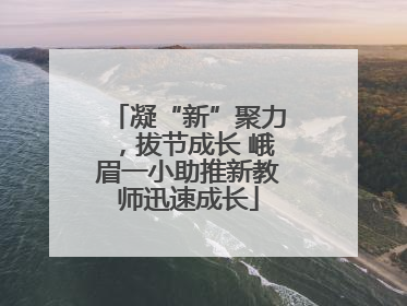 凝“新”聚力，拔节成长 峨眉一小助推新教师迅速成长