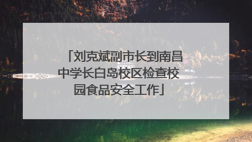刘克斌副市长到南昌中学长白岛校区检查校园食品安全工作