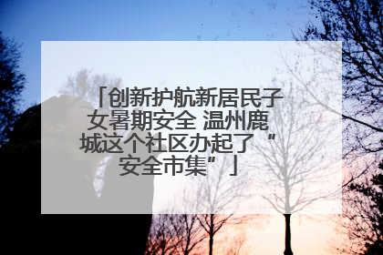 创新护航新居民子女暑期安全 温州鹿城这个社区办起了“安全市集”