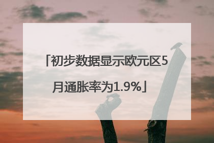 初步数据显示欧元区5月通胀率为1.9%
