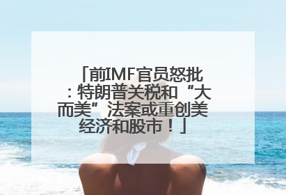前IMF官员怒批：特朗普关税和“大而美”法案或重创美经济和股市！