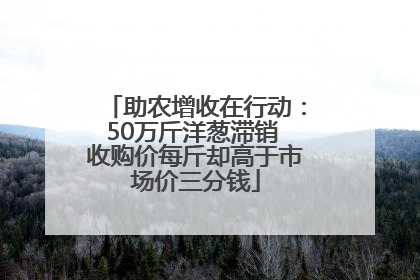 助农增收在行动：50万斤洋葱滞销 收购价每斤却高于市场价三分钱