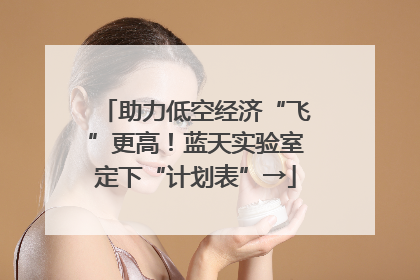 助力低空经济“飞”更高！蓝天实验室定下“计划表”→