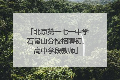 北京第一七一中学石景山分校招聘初、高中学段教师