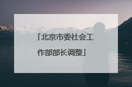 北京市委社会工作部部长调整