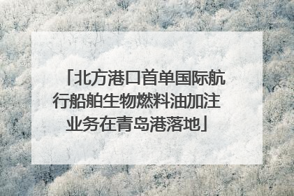 北方港口首单国际航行船舶生物燃料油加注业务在青岛港落地