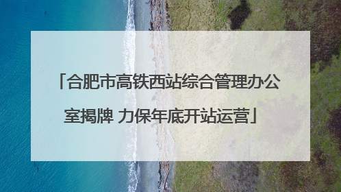合肥市高铁西站综合管理办公室揭牌 力保年底开站运营