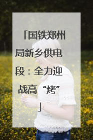 国铁郑州局新乡供电段：全力迎战高“烤”
