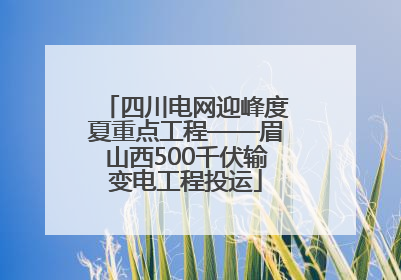 四川电网迎峰度夏重点工程——眉山西500千伏输变电工程投运