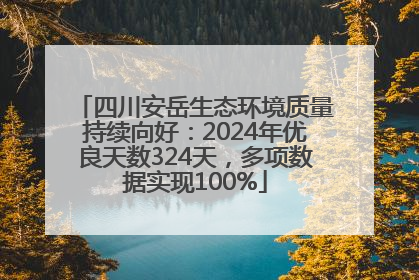 四川安岳生态环境质量持续向好：2024年优良天数324天，多项数据实现100%