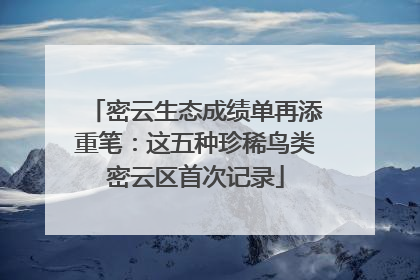 密云生态成绩单再添重笔：这五种珍稀鸟类密云区首次记录