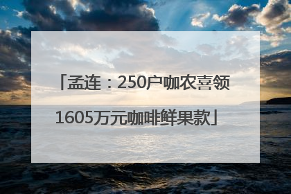 孟连：250户咖农喜领1605万元咖啡鲜果款