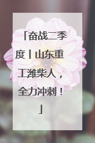 奋战二季度丨山东重工潍柴人，全力冲刺！