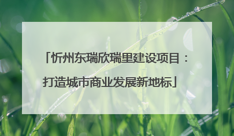 忻州东瑞欣瑞里建设项目：打造城市商业发展新地标