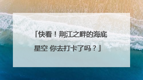 快看！荆江之畔的海底星空 你去打卡了吗？