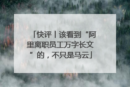 快评丨该看到“阿里离职员工万字长文”的，不只是马云