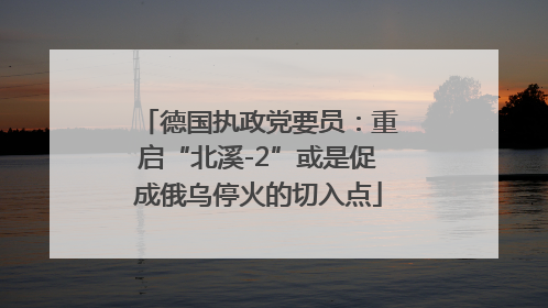 德国执政党要员：重启“北溪-2”或是促成俄乌停火的切入点