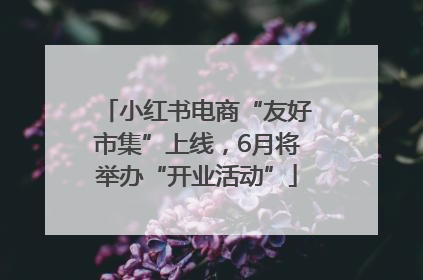 小红书电商“友好市集”上线，6月将举办“开业活动”