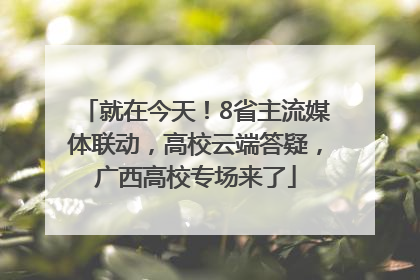 就在今天！8省主流媒体联动，高校云端答疑，广西高校专场来了