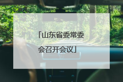 山东省委常委会召开会议