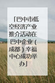 巴中市低空经济产业推介活动在巴中企业（成都）幸福中心成功举办