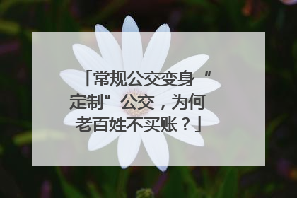 常规公交变身“定制”公交，为何老百姓不买账？