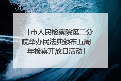 市人民检察院第二分院举办民法典颁布五周年检察开放日活动