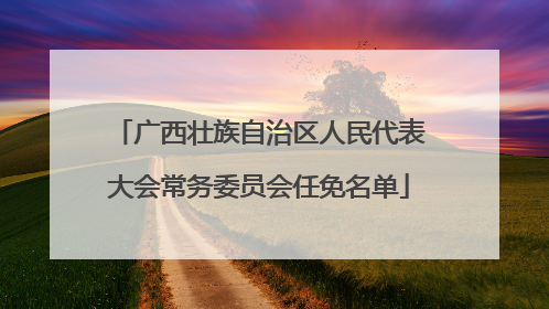 广西壮族自治区人民代表大会常务委员会任免名单