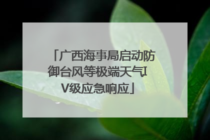 广西海事局启动防御台风等极端天气IV级应急响应