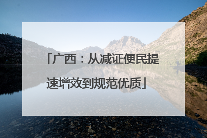 广西：从减证便民提速增效到规范优质
