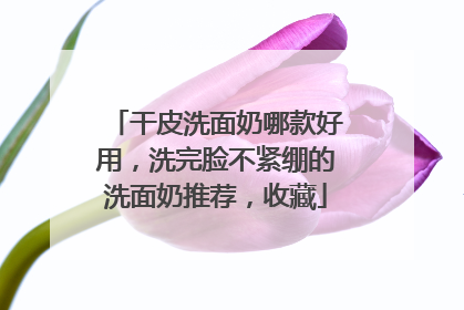 干皮洗面奶哪款好用，洗完脸不紧绷的洗面奶推荐，收藏