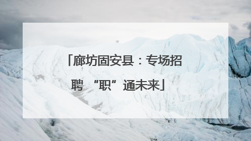 廊坊固安县：专场招聘 “职”通未来
