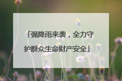 强降雨来袭，全力守护群众生命财产安全
