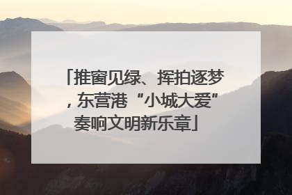 推窗见绿、挥拍逐梦，东营港“小城大爱”奏响文明新乐章