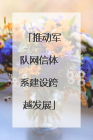 推动军队网信体系建设跨越发展