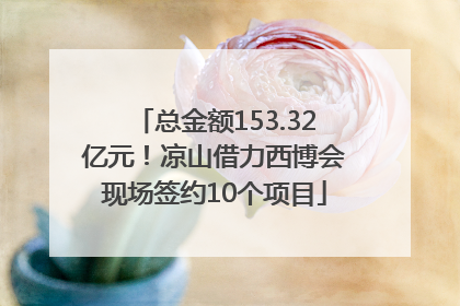 总金额153.32亿元！凉山借力西博会现场签约10个项目