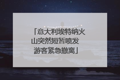 意大利埃特纳火山突然短暂喷发 游客紧急撤离