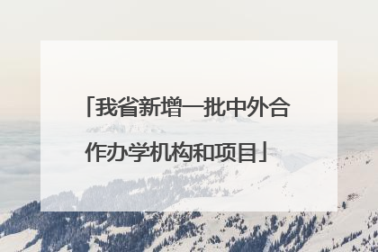 我省新增一批中外合作办学机构和项目
