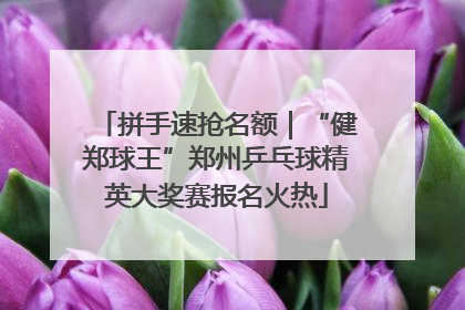 拼手速抢名额｜“健郑球王”郑州乒乓球精英大奖赛报名火热