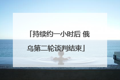 持续约一小时后 俄乌第二轮谈判结束