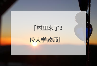 村里来了3位大学教师