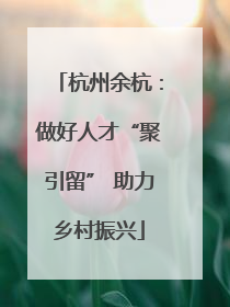 杭州余杭：做好人才“聚引留” 助力乡村振兴