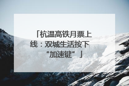 杭温高铁月票上线：双城生活按下“加速键”