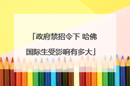 政府禁招令下 哈佛国际生受影响有多大