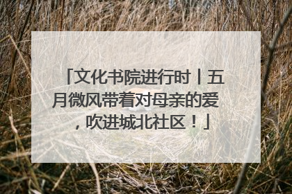 文化书院进行时丨五月微风带着对母亲的爱，吹进城北社区！