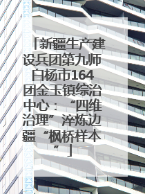 新疆生产建设兵团第九师白杨市164团金玉镇综治中心：“四维治理”淬炼边疆“枫桥样本”