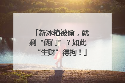 新冰箱被偷，就剩“俩门”？如此“生财”得拘！