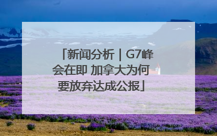 新闻分析｜G7峰会在即 加拿大为何要放弃达成公报