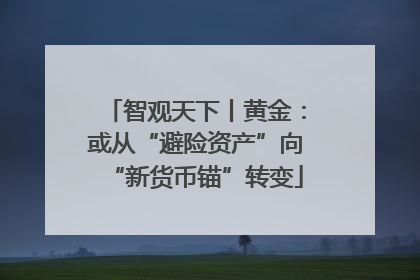 智观天下丨黄金：或从“避险资产”向“新货币锚”转变